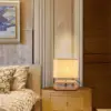 113174-2704aa.webp Contemporary Solid Wood & Fabric Table Lamp - LED Desk Lighting for Home & Office