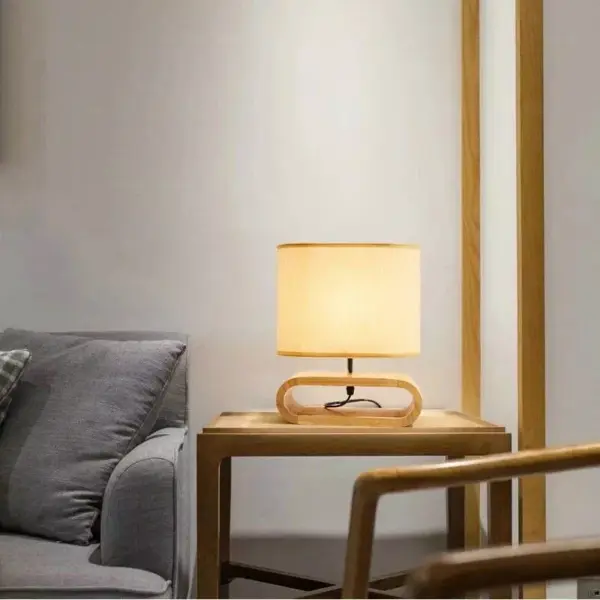 113174-34e532.webp Contemporary Solid Wood & Fabric Table Lamp - LED Desk Lighting for Home & Office