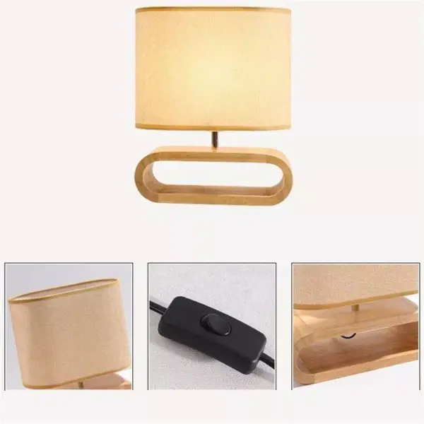 113174-451642.webp Contemporary Solid Wood & Fabric Table Lamp - LED Desk Lighting for Home & Office