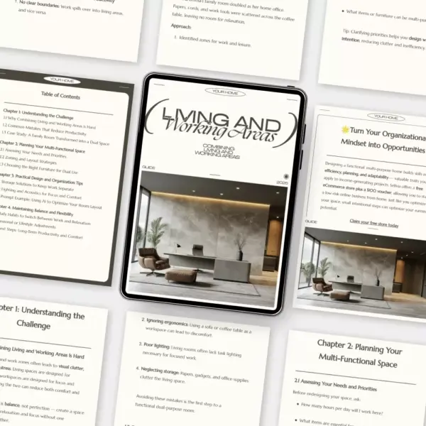 Combining Living and Working Areas | Home Office Design Guide | Tips for Combining Living and Working Areas | Productivity & Comfort eBook for Small Spaces