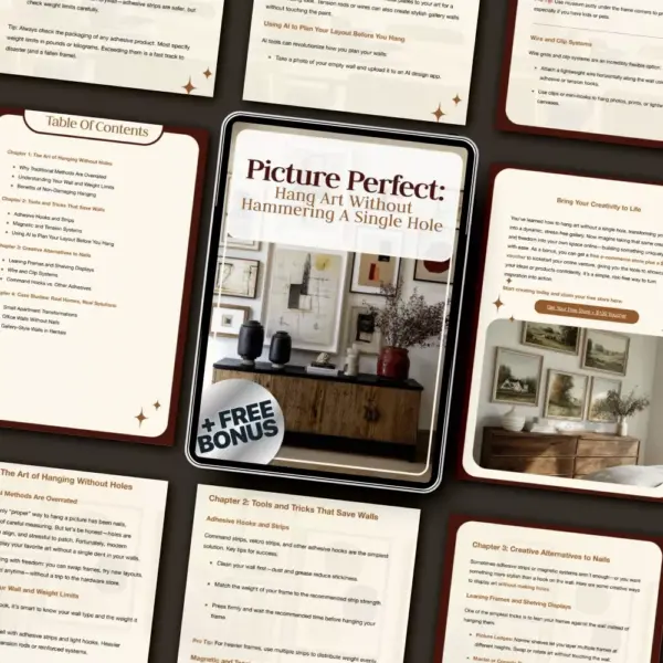 113398-f2a499.webp Picture Perfect: Hang Art Without Hammering a Single Hole | How to Hang Pictures Without Making Holes Everywhere | No-Damage Wall Hanging eBook & Guide