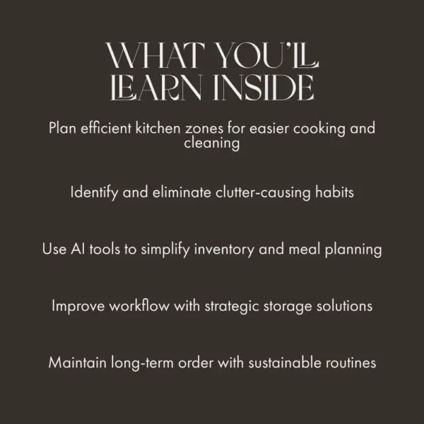 Organized and Efficient Kitchen | Digital Guide for Home Cooks | Tips for Kitchen Organization, Layout Planning & Smart Storage Solutions