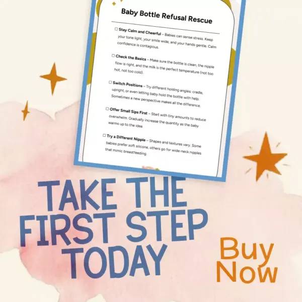 Baby Bottle Refusal Rescue | Printable Baby Feeding Checklist | Digital Download | Gentle Step-by-Step Guide for What to Do When Baby Refuses Bottle